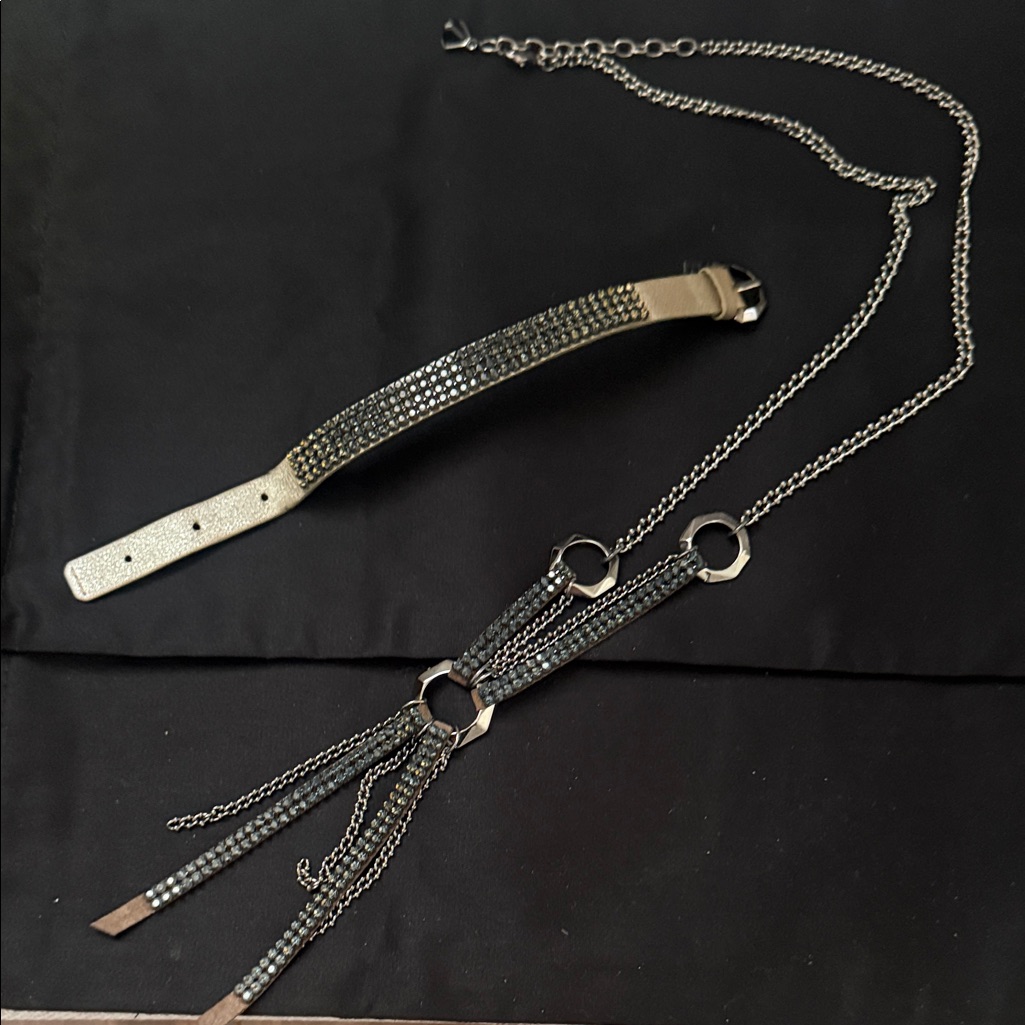Swarovski Silver And Black Jewelry Set
